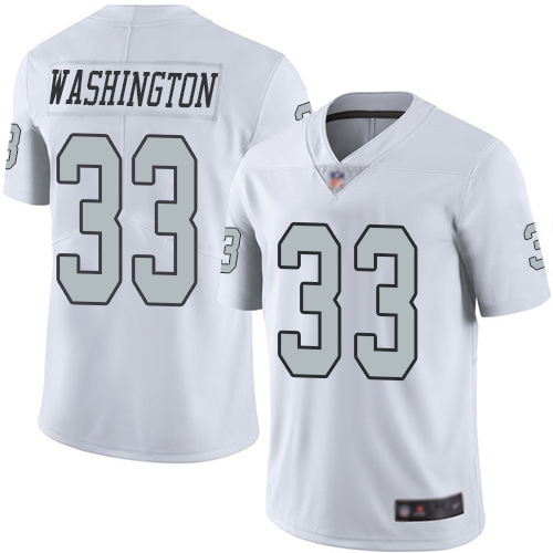 Men Oakland Raiders Limited White DeAndre Washington Jersey NFL Football #33 Rush Vapor Jersey